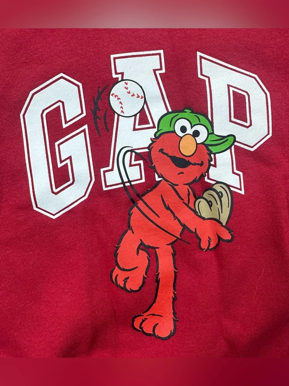 Baby GAP Modern Red Sesame Street Elmo Playing Baseball 2 Piece Set Boys 3T